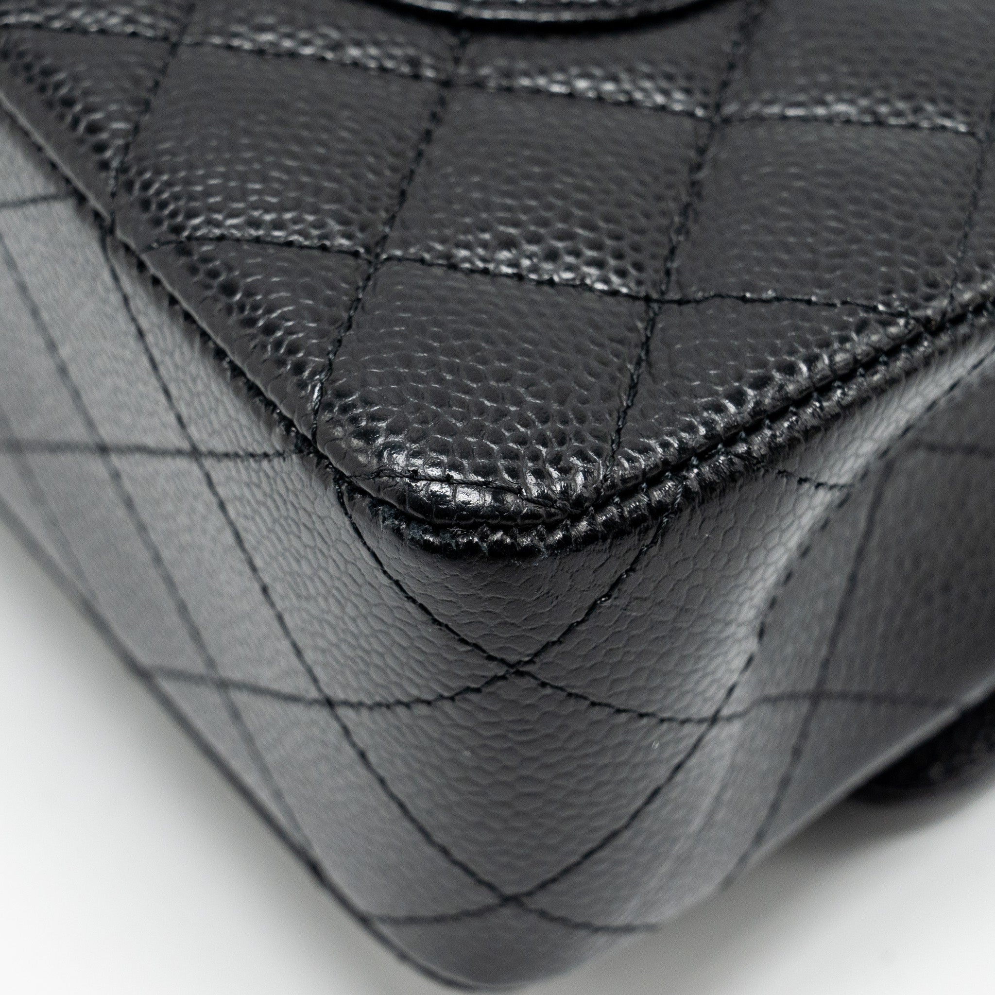 Chanel Medium Classic Double Flap Bag Caviar Black  (Microchip)