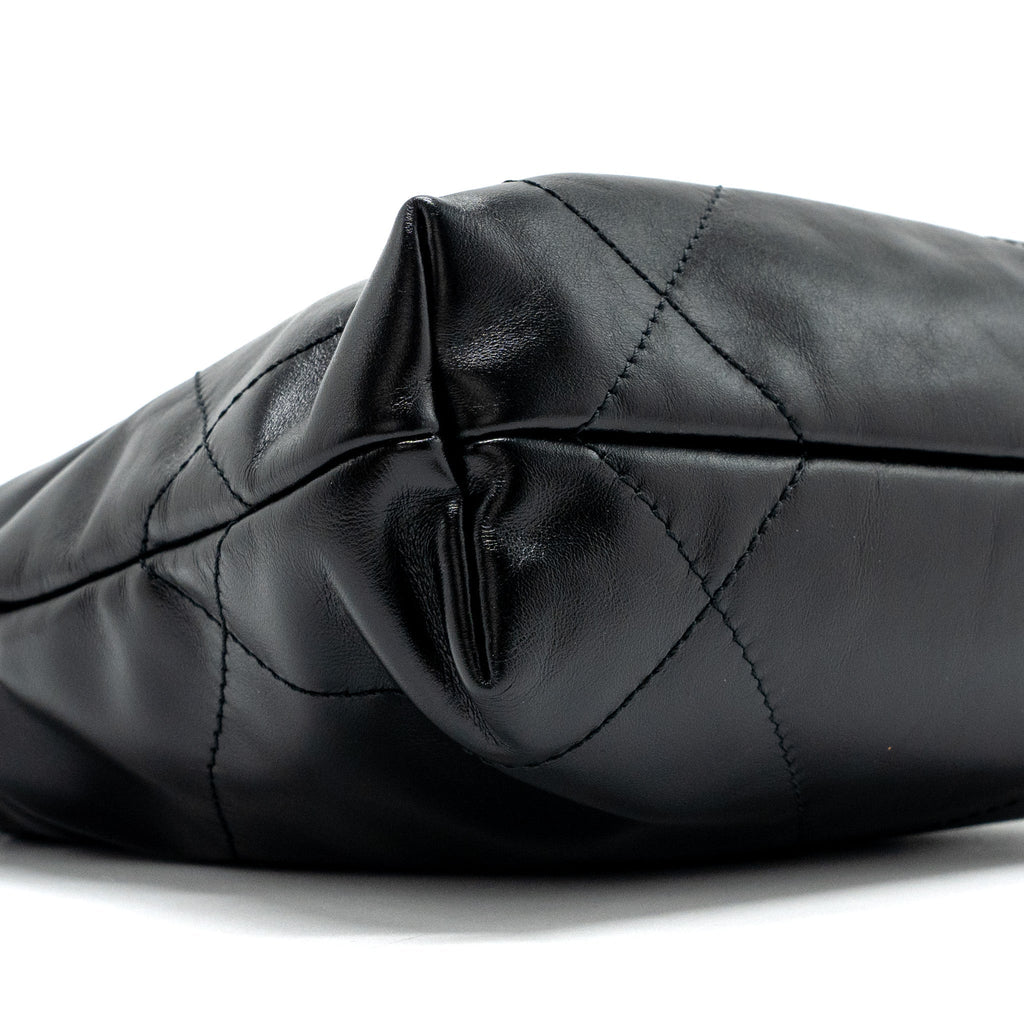 Chanel Mini 22 Bag Shiny Calfskin Black (Microchip)