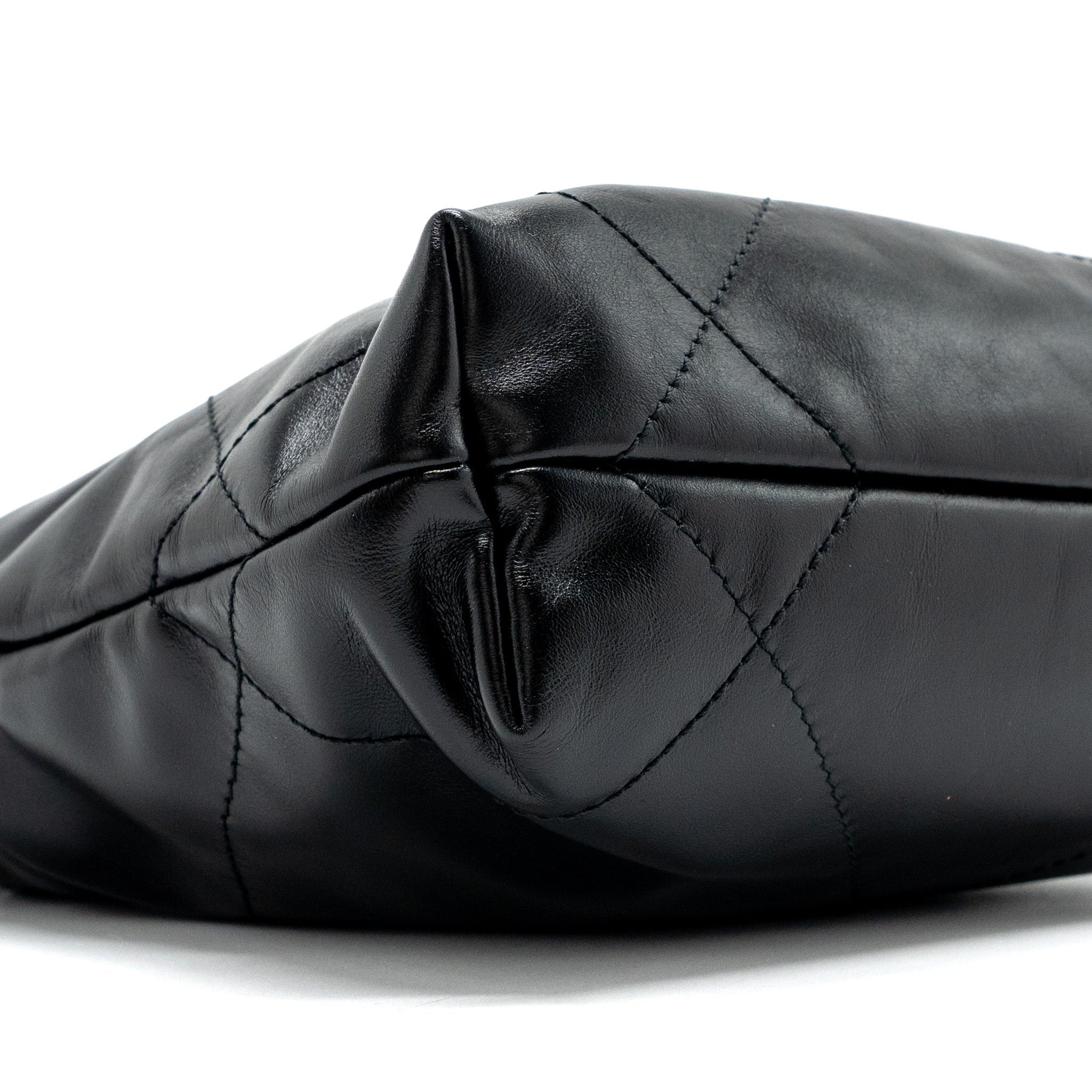 Chanel Mini 22 Bag Shiny Calfskin Black (Microchip)