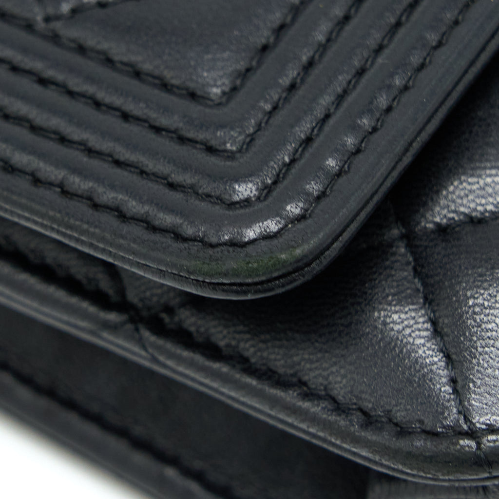 Chanel Boy Wallet On Chain Lambskin Black