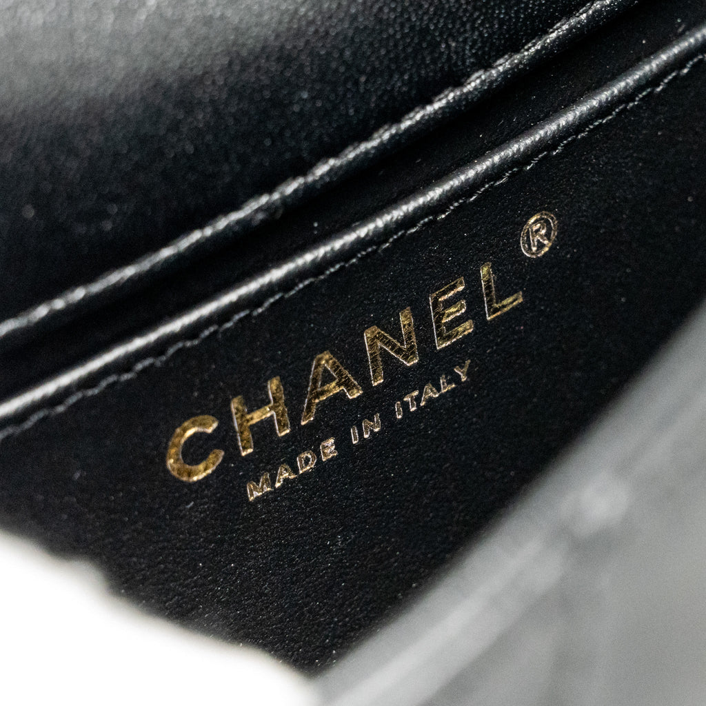 Chanel 25C Coco Love Adjustable Chain Shiny Lambskin Black  (Microchip)