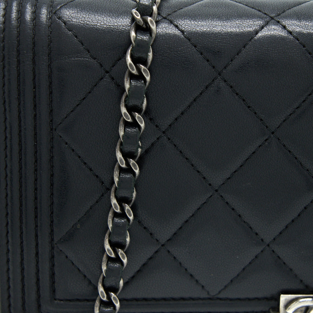 Chanel Boy Wallet On Chain Lambskin Black