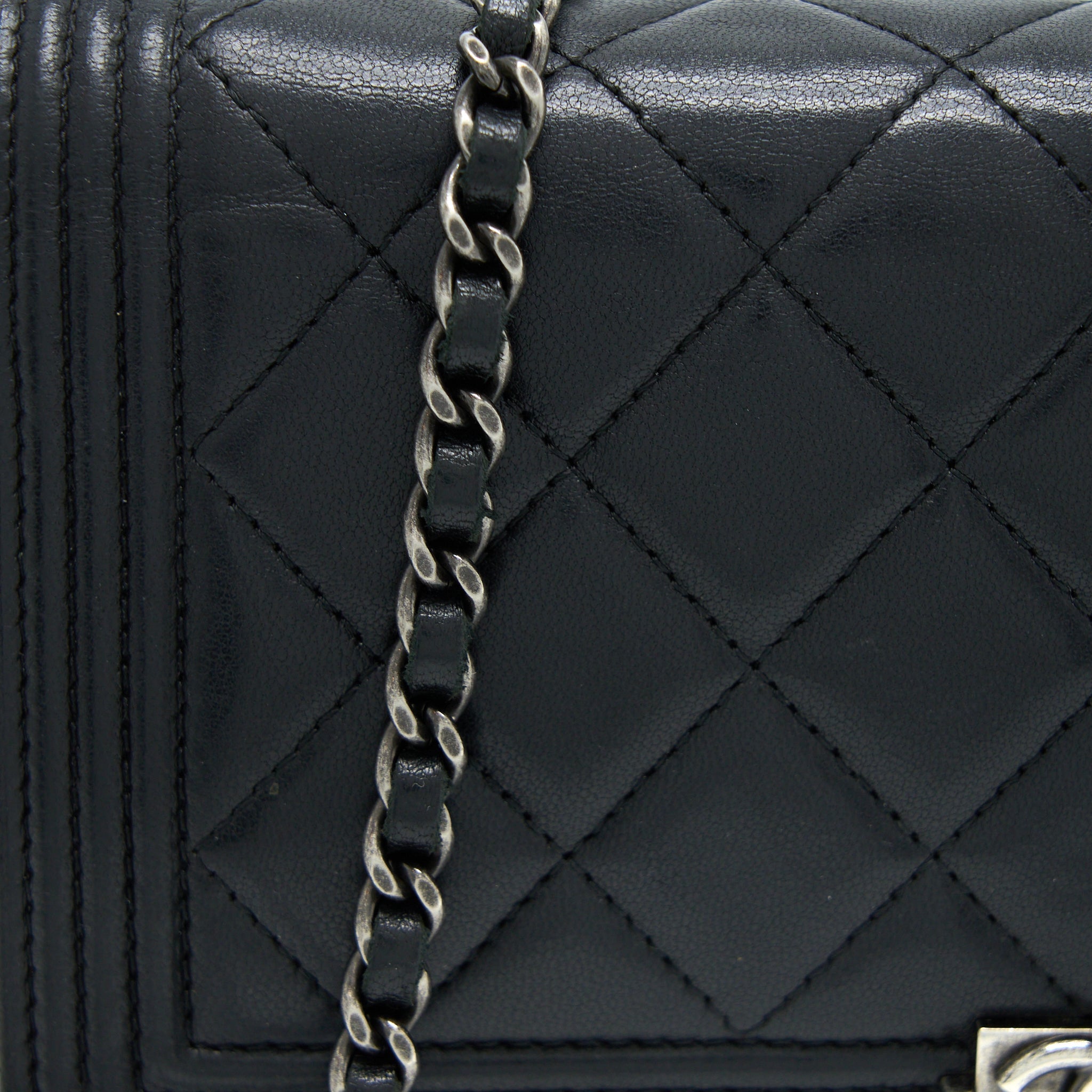 Chanel Boy Wallet On Chain Lambskin Black