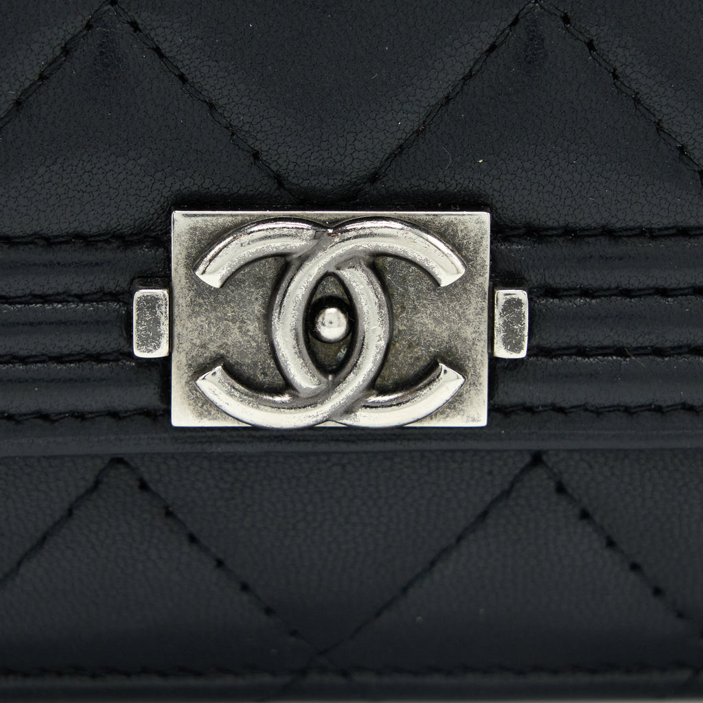 Chanel Boy Wallet On Chain Lambskin Black