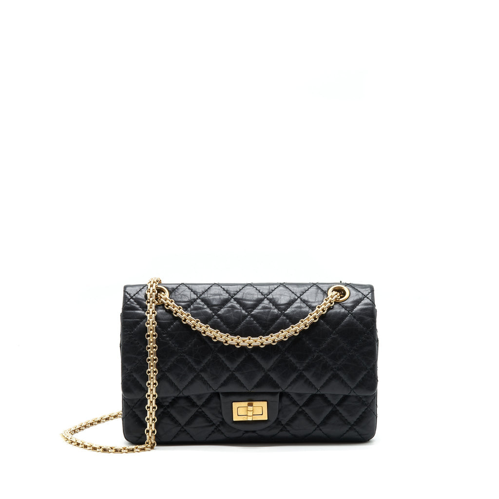 Chanel 2.55 225 Small reissue double flap bag aged Calfskin black