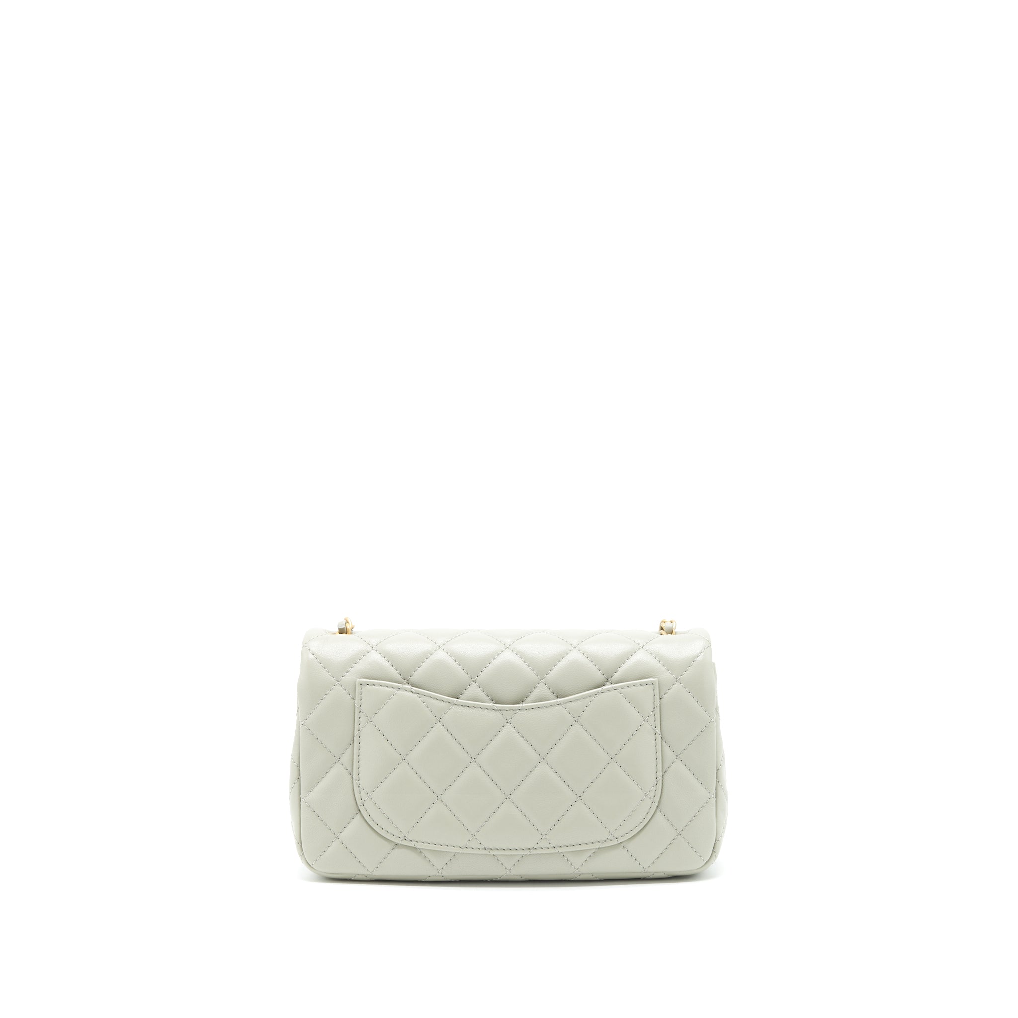 Chanel 22C light Pearl Crush mini Flap Bag Lambskin light Grey