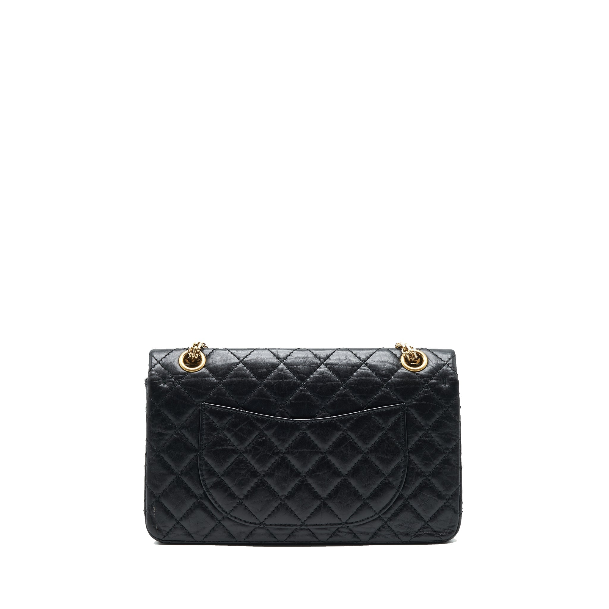 Chanel 2.55 225 Small reissue double flap bag aged Calfskin black