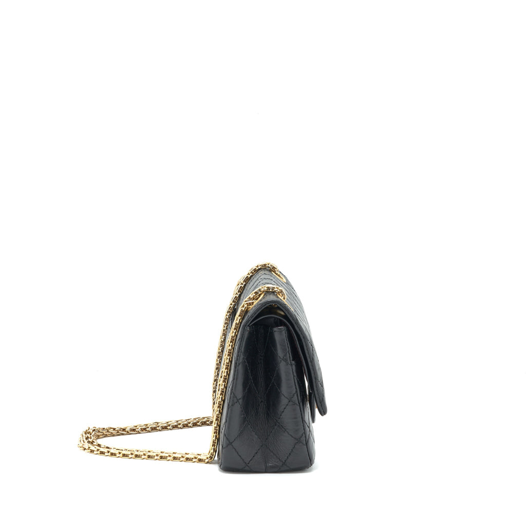 Chanel 2.55 225 Small reissue double flap bag aged Calfskin black