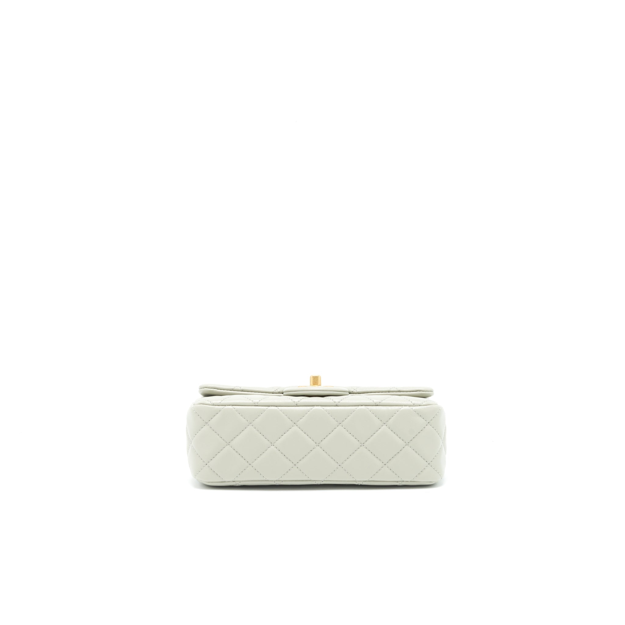 Chanel 22C light Pearl Crush mini Flap Bag Lambskin light Grey