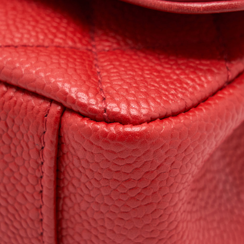 Chanel Filigree Flap Bag Caviar Red