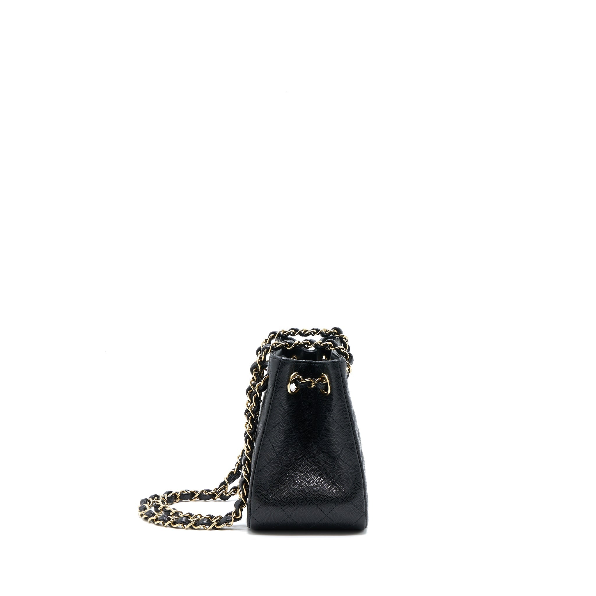Chanel Mini Bucket Tote Bag Caviar Black L (Microchip)