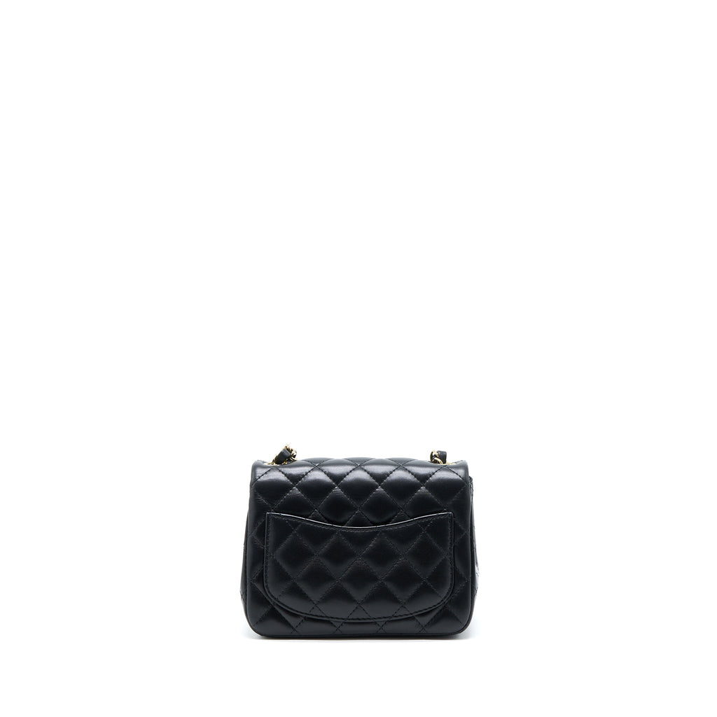 Chanel Mini Square Flap Bag Lambskin Black L (Microchip)
