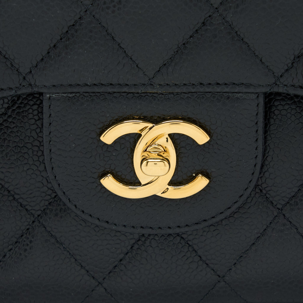 Chanel Classic Jumbo Double Flap Bag Caviar Black