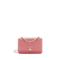 Chanel Chevron trendy CC Wallet on Chain Lambskin pink L