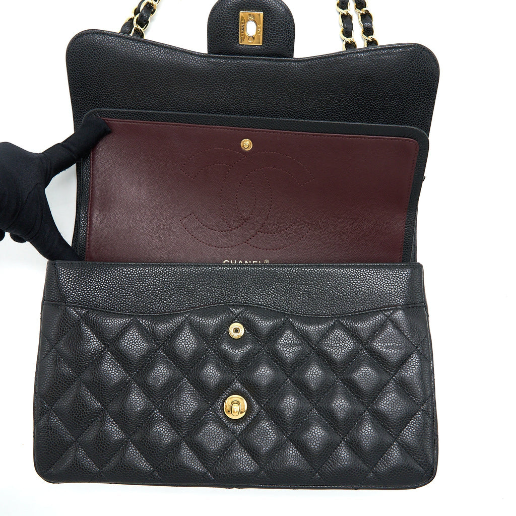 Chanel Classic Jumbo Double Flap Bag Caviar Black