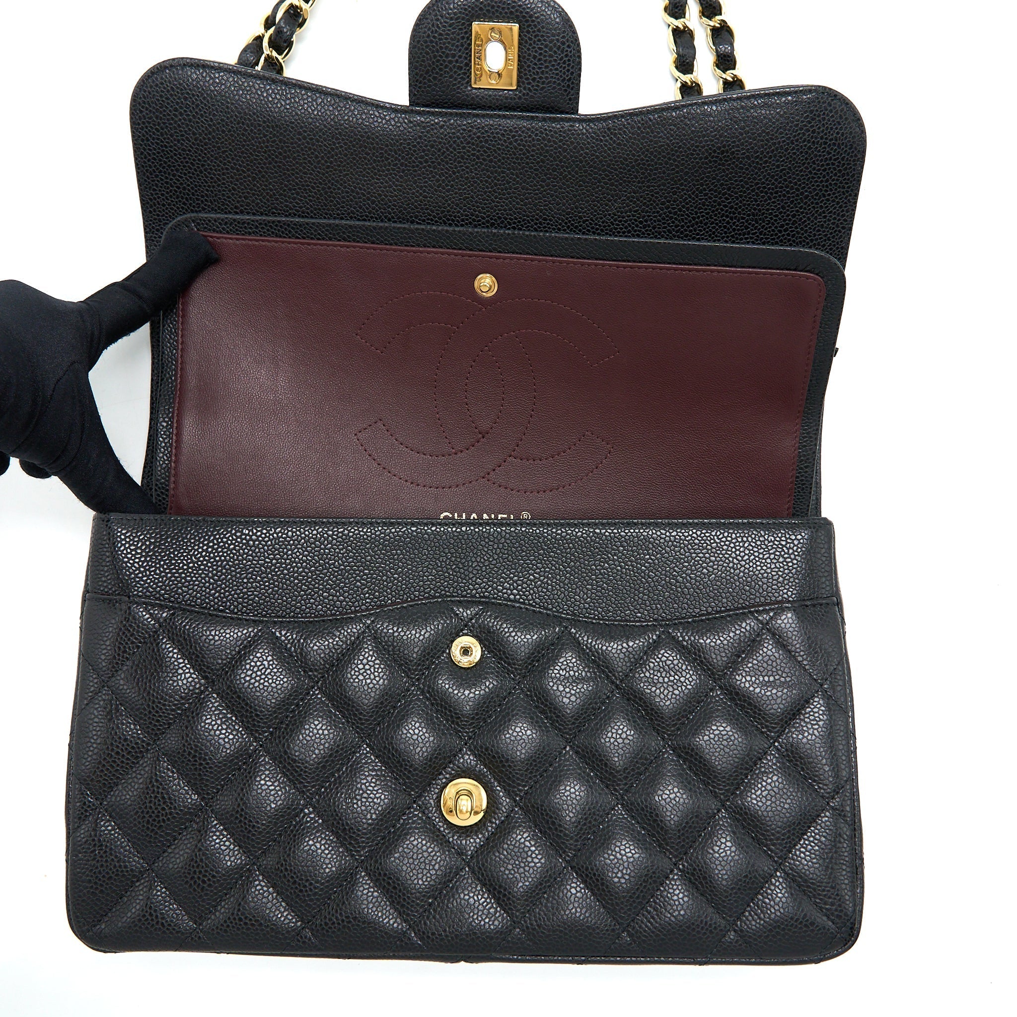 Chanel Classic Jumbo Double Flap Bag Caviar Black