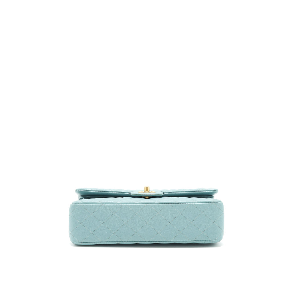 Chanel Classic double flap bag caviar Blue Brushed