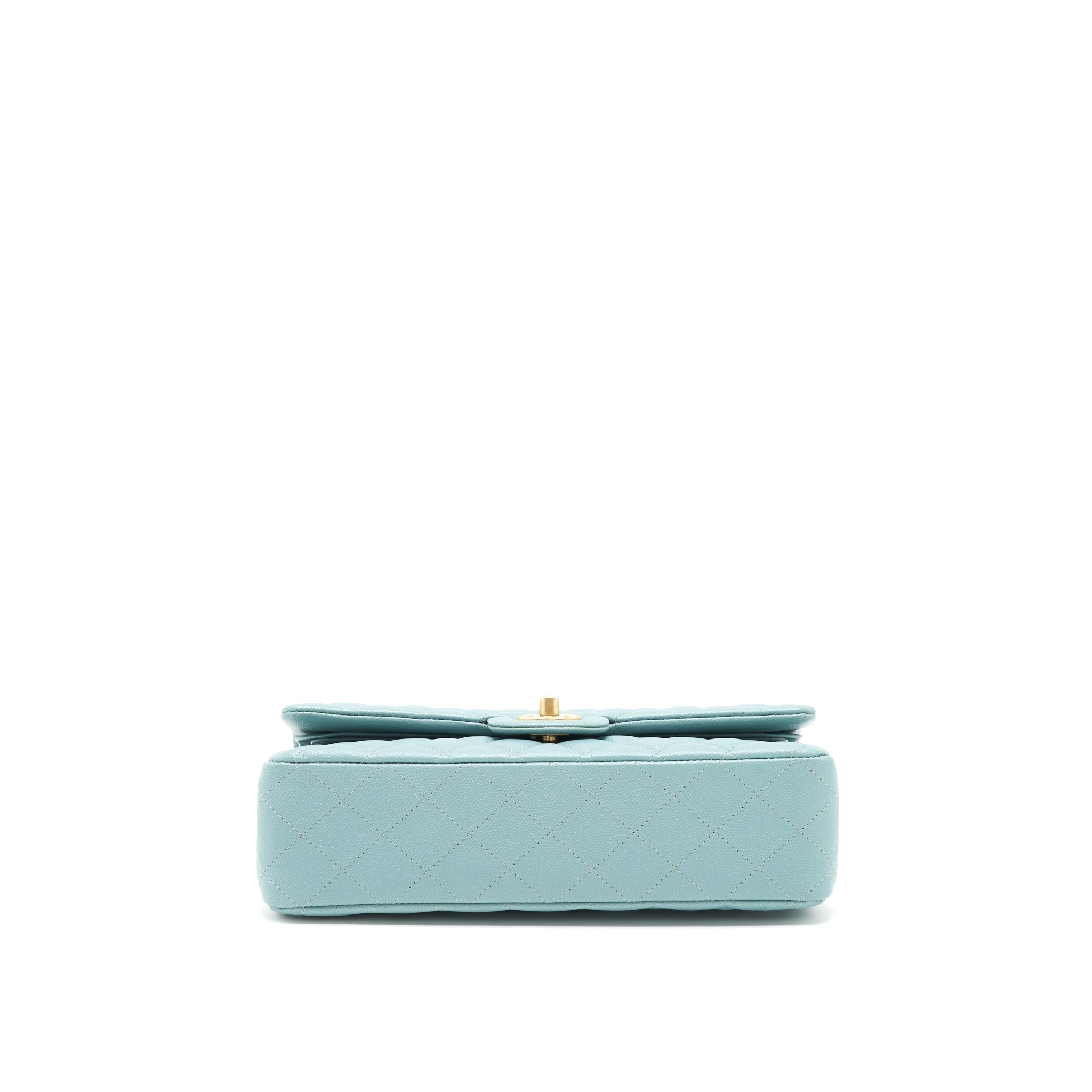 Chanel Classic double flap bag caviar Blue Brushed