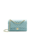 Chanel Classic double flap bag caviar Blue Brushed