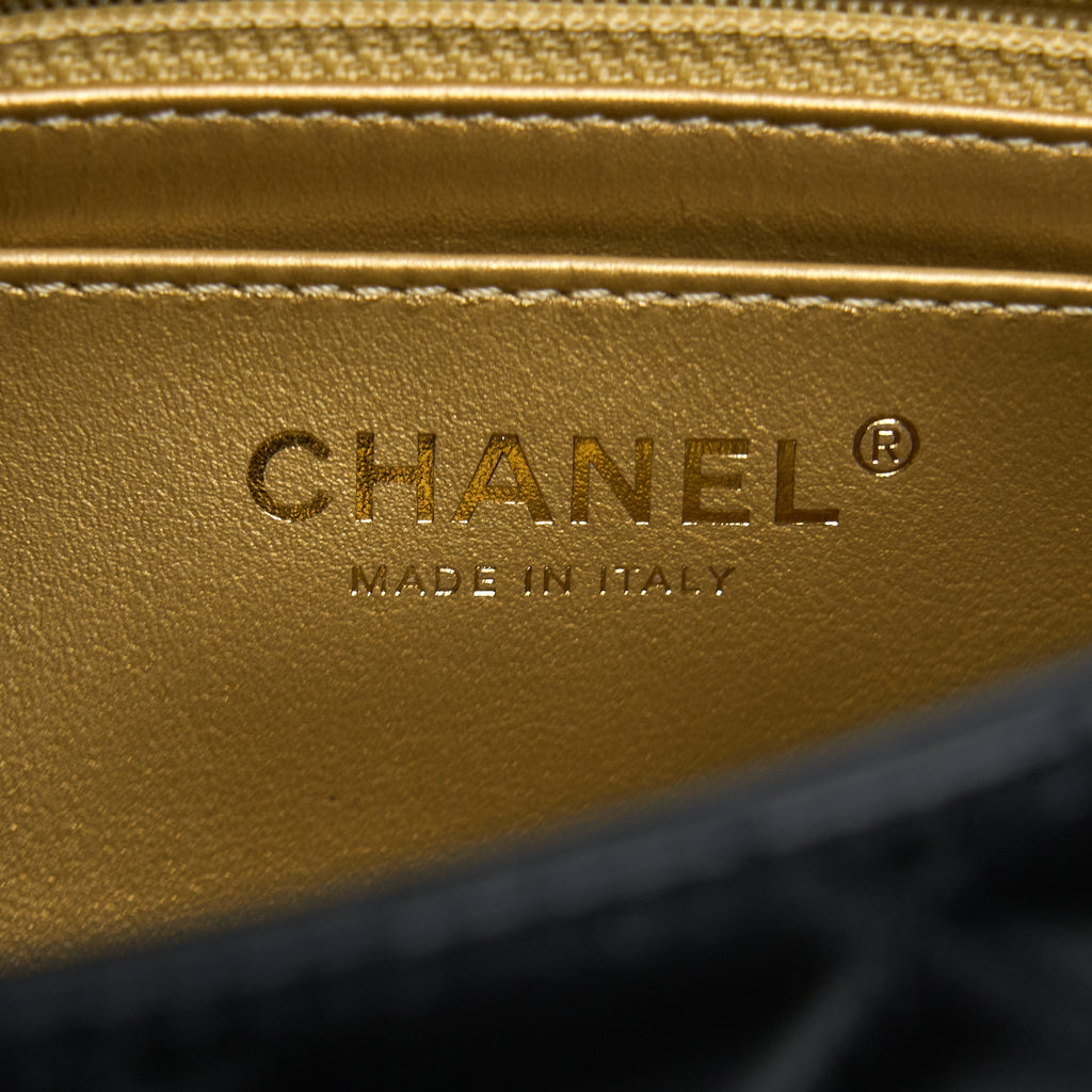 Chanel Pearl Crush Mini Square Flap Bag Lambskin Black
