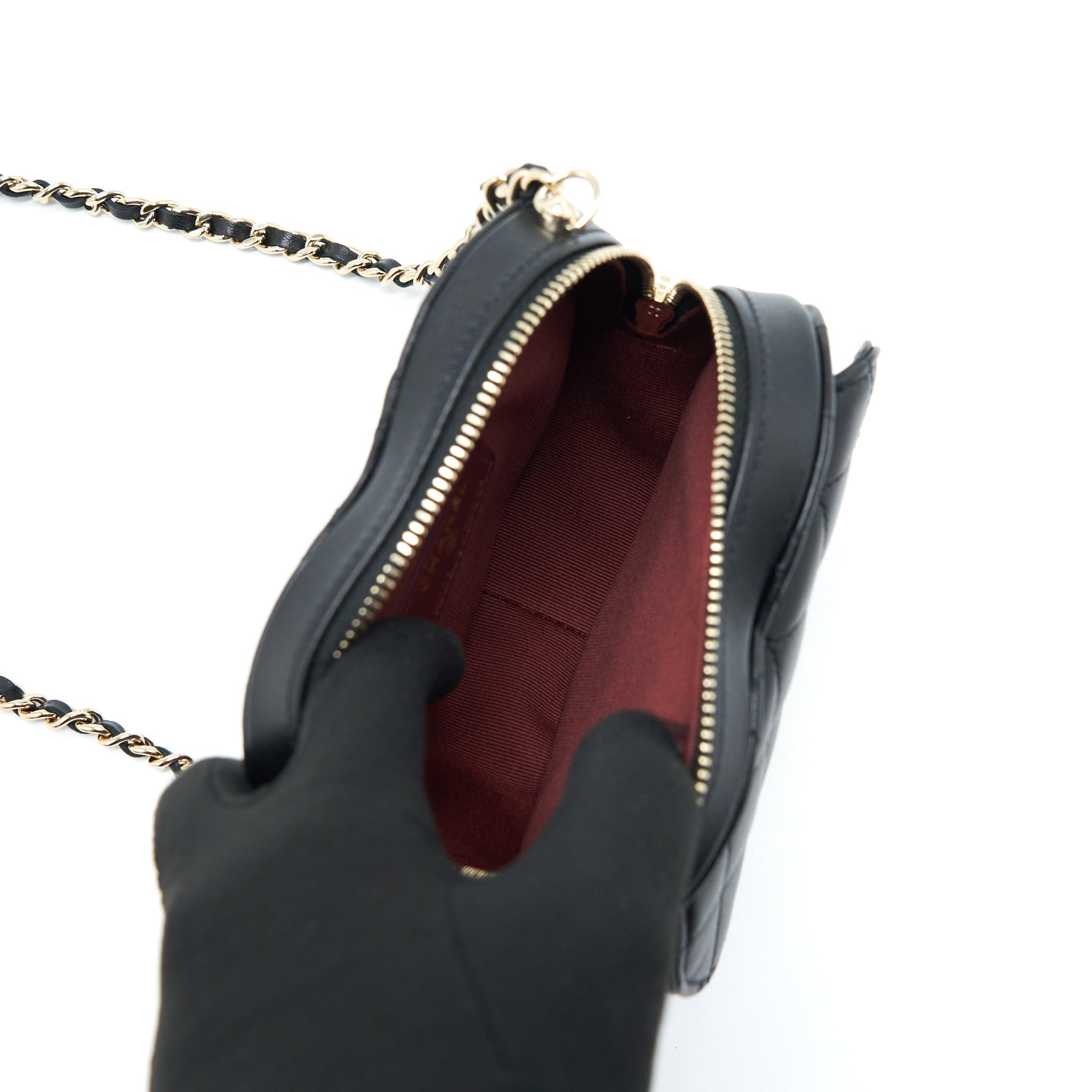 Chanel 22S Small Heart Bag Lambskin Black L