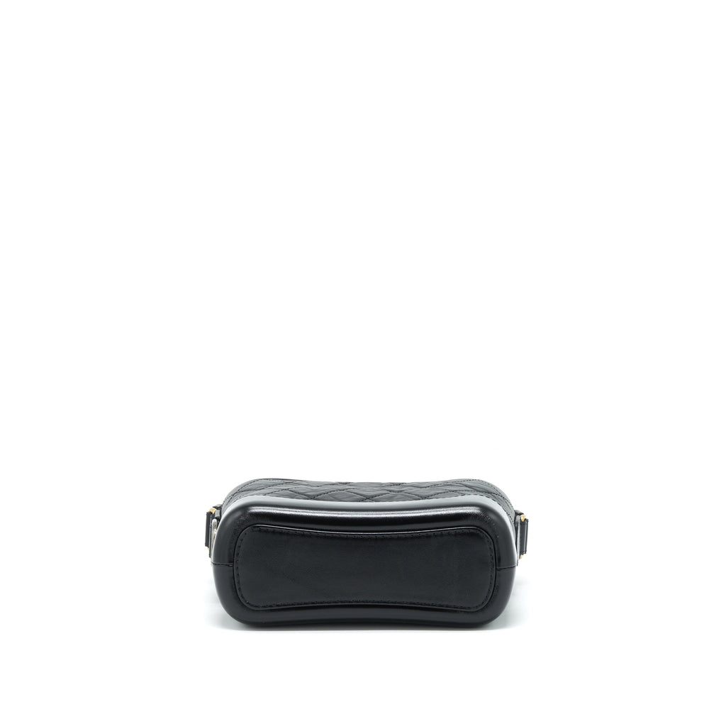 Chanel Small Gabrielle Hobo Bag Calfskin Black With Multicolour Hardware (Microchip)