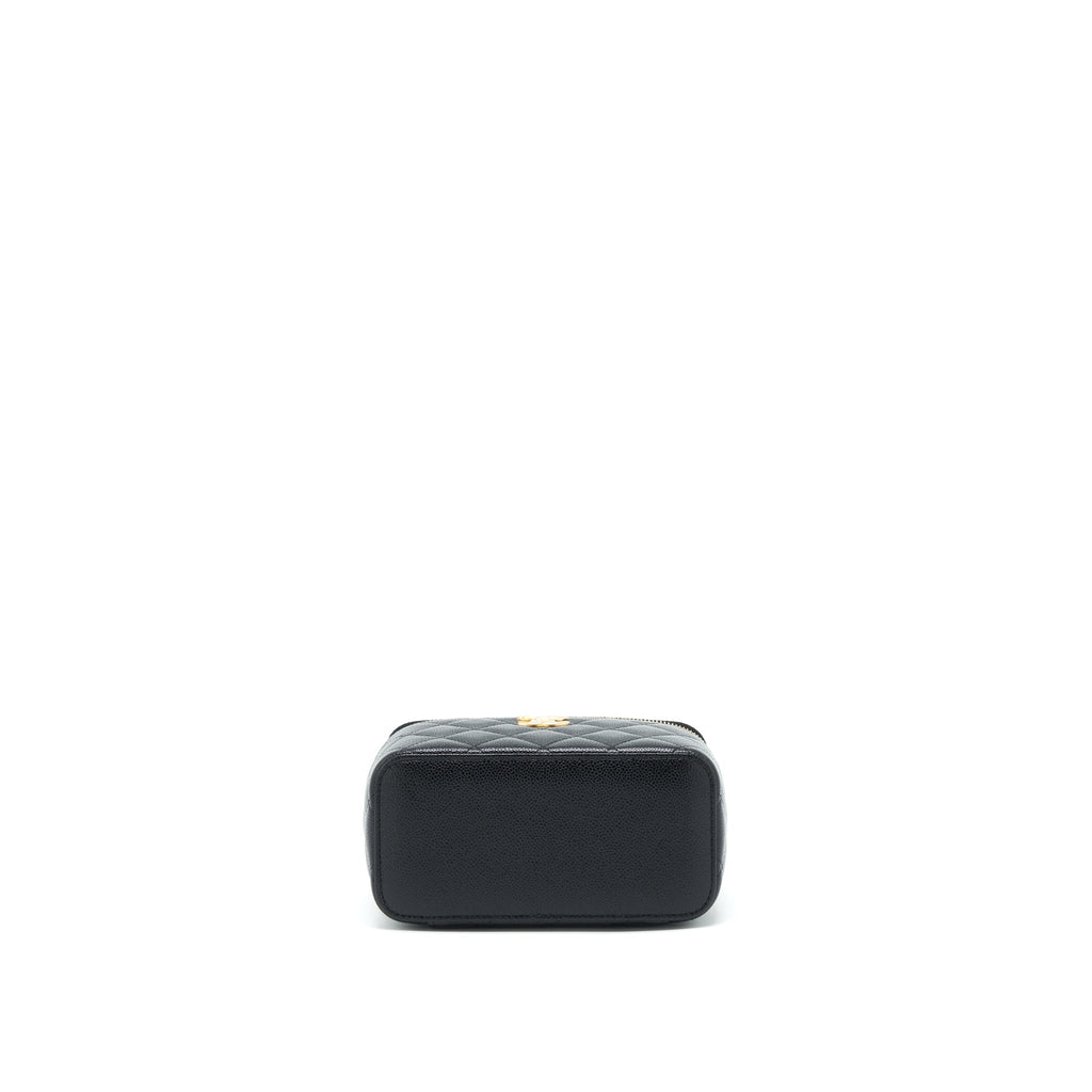 Chanel 22S Letter Top Handle Long Vanity Caviar Black