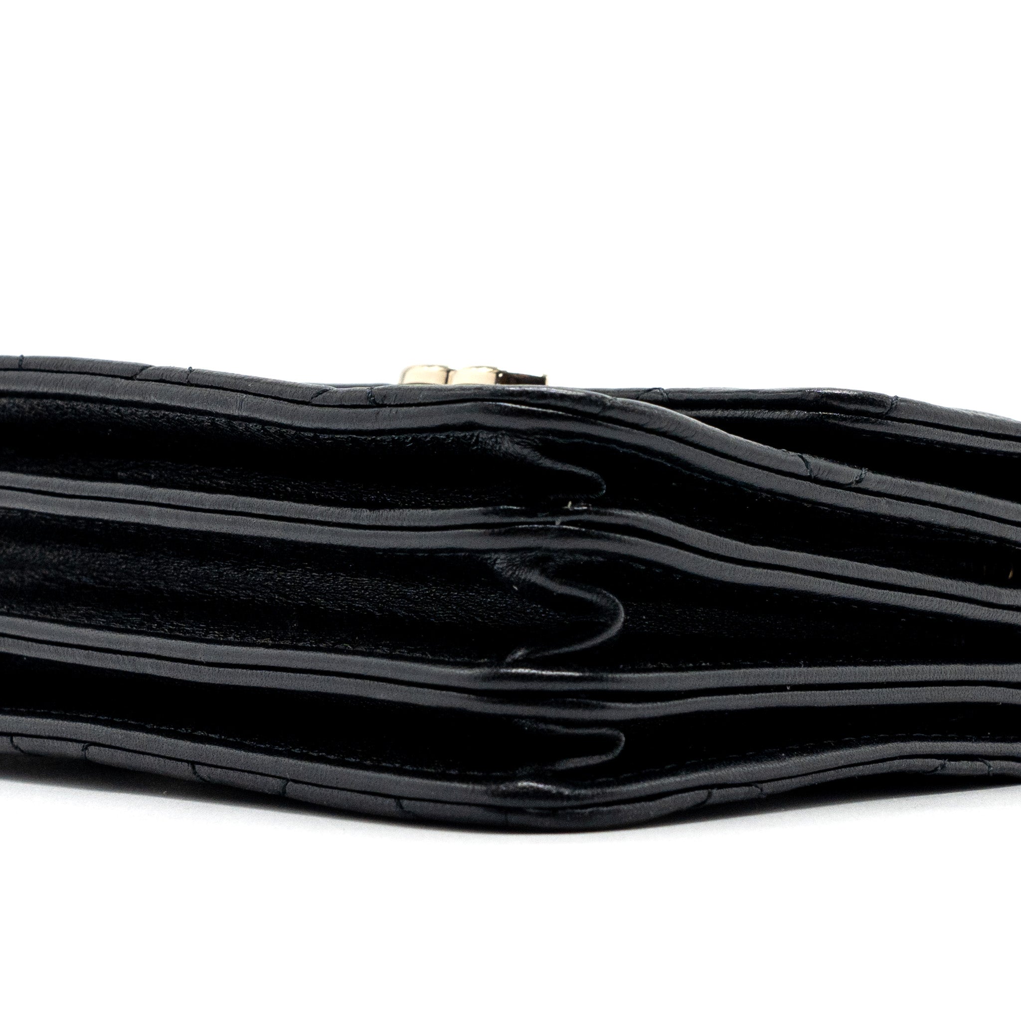 chanel top handle mini flap bag with chain lambskin black L (microchip)