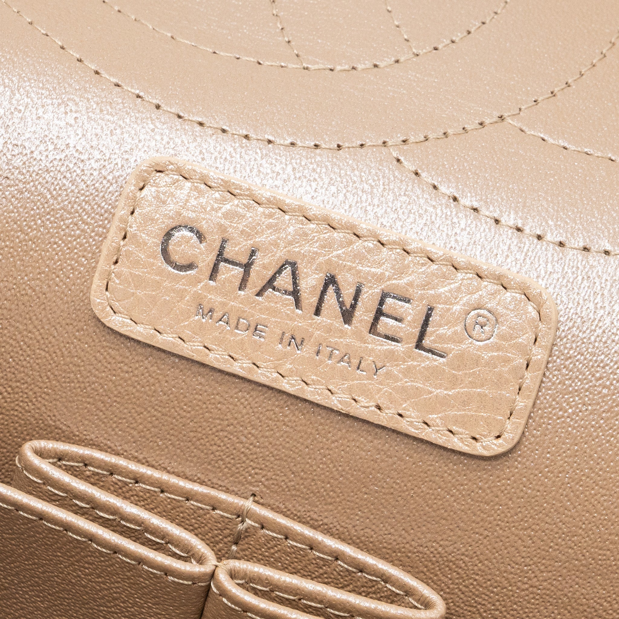 Chanel classic jumbo double flap bag caviar iridescent beige brushed