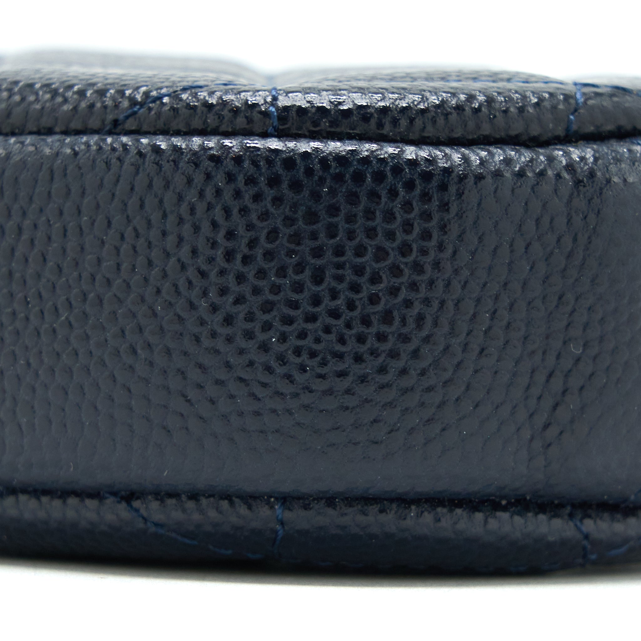Chanel Mini Round Pouch Caviar Navy L