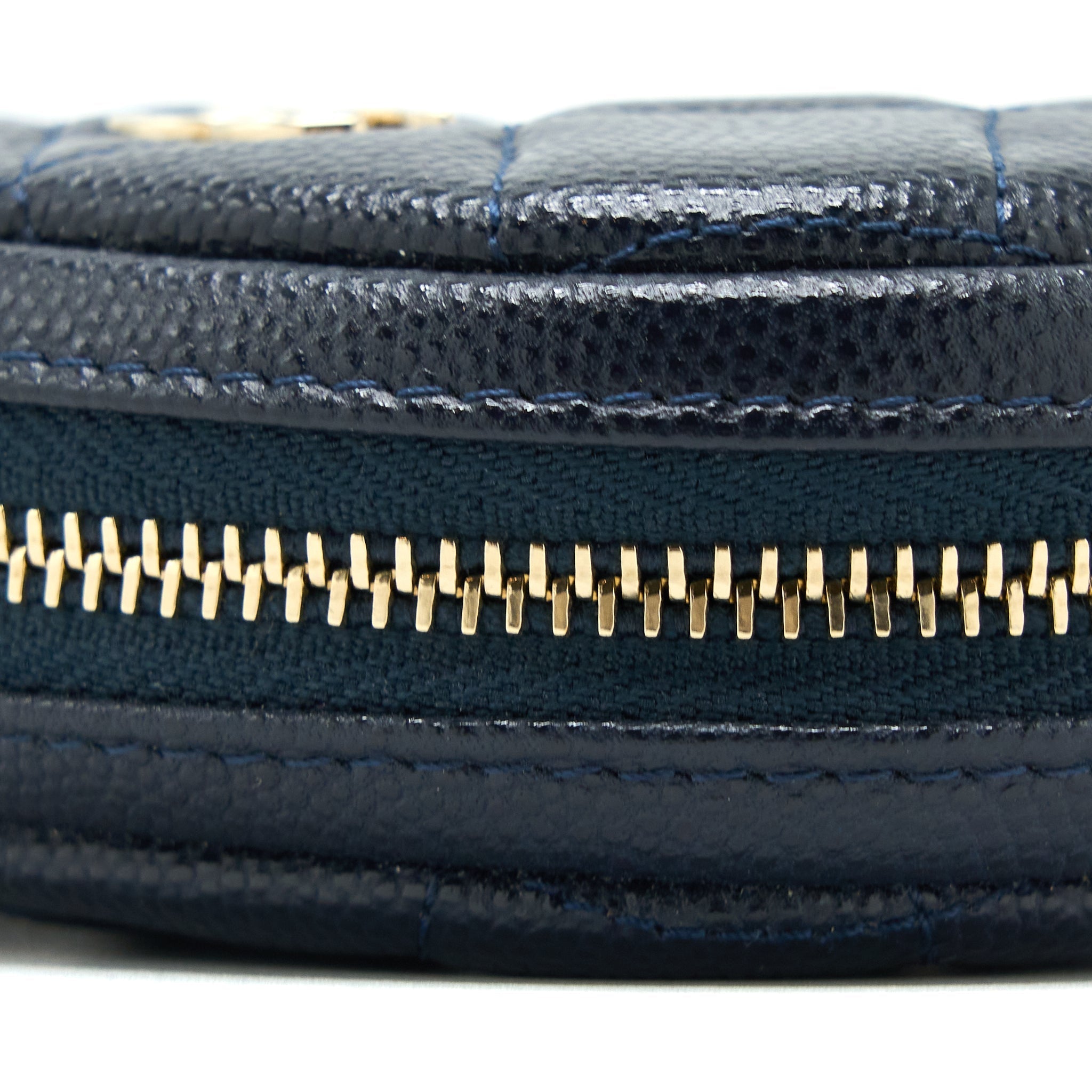 Chanel Mini Round Pouch Caviar Navy L