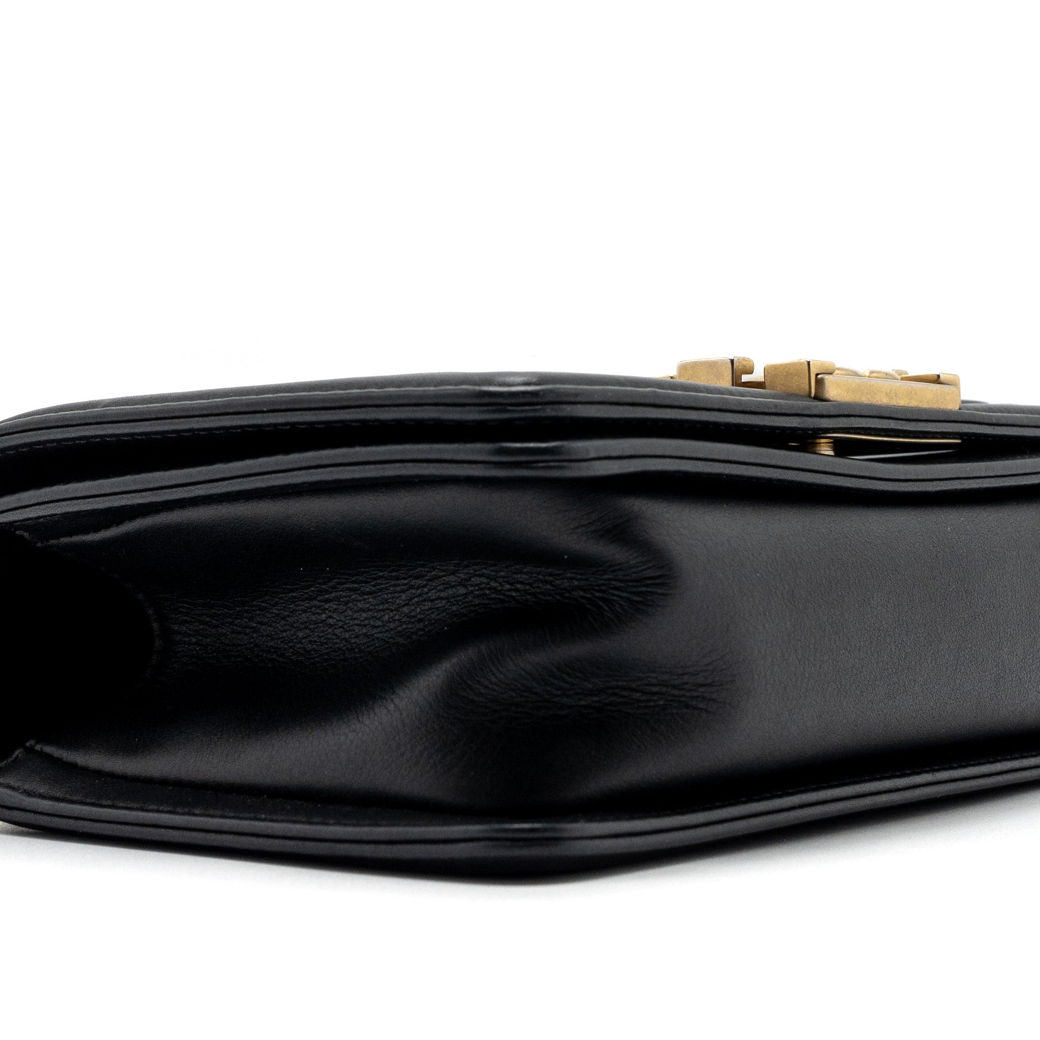 Chanel small boy bag calfskin black