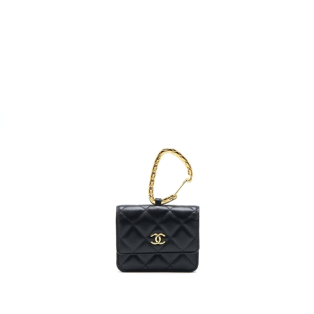 Chanel Jewel Hook Cardholder Lambskin Black