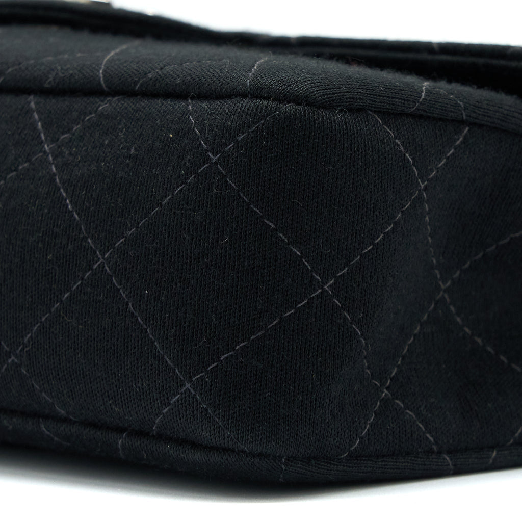 Chanel Vintage Medium Single Flap Bag Fabric Black