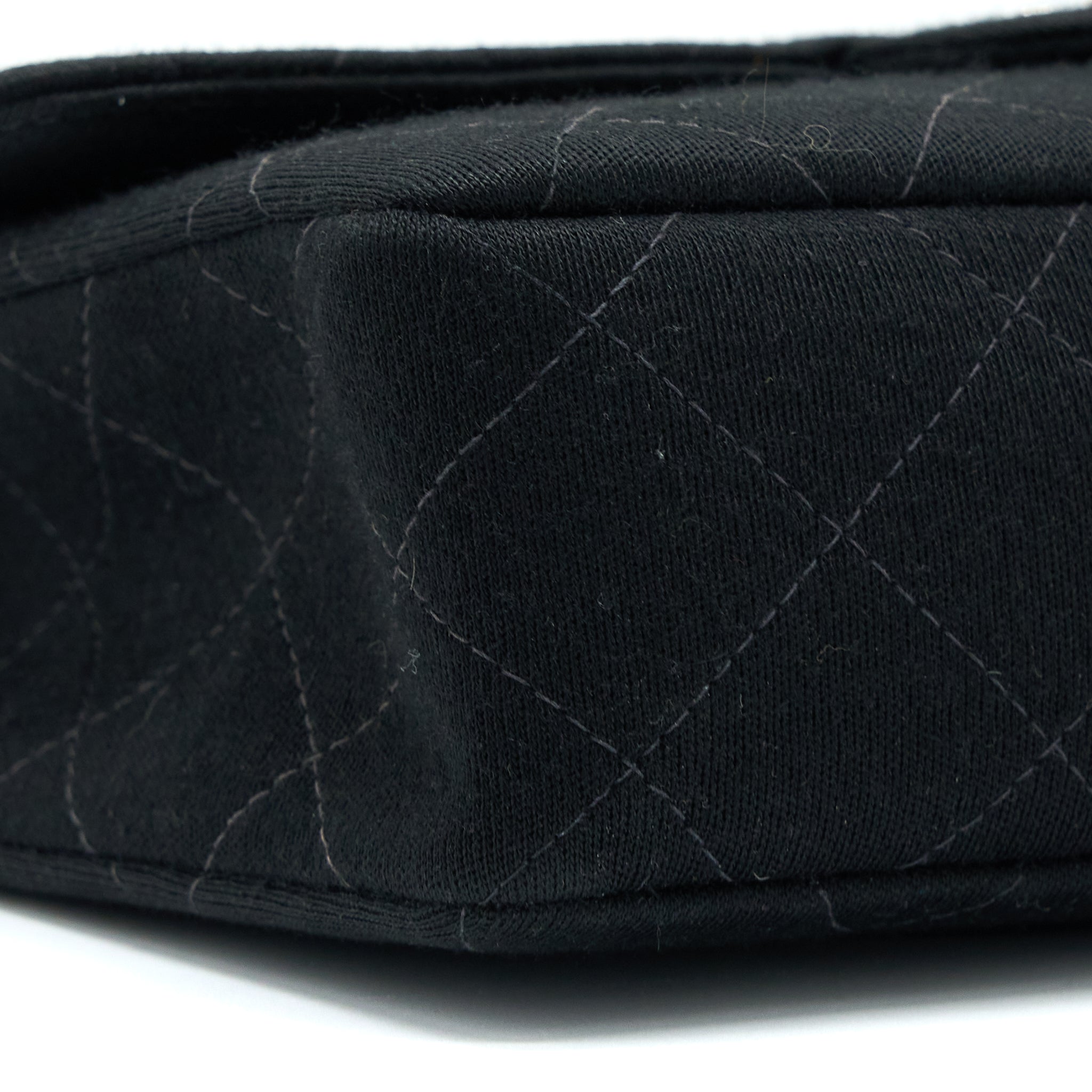 Chanel Vintage Medium Single Flap Bag Fabric Black