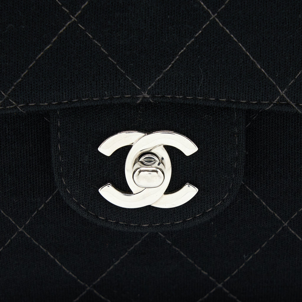 Chanel Vintage Medium Single Flap Bag Fabric Black