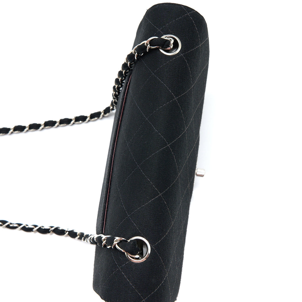 Chanel Vintage Medium Single Flap Bag Fabric Black