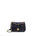 Chanel 22P Black Denim Flap Bag Brushed (Microchip)