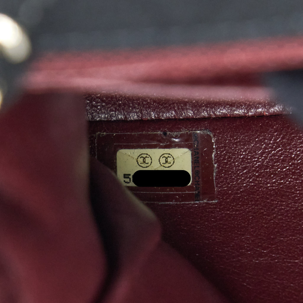 Chanel Vintage Medium Single Flap Bag Fabric Black