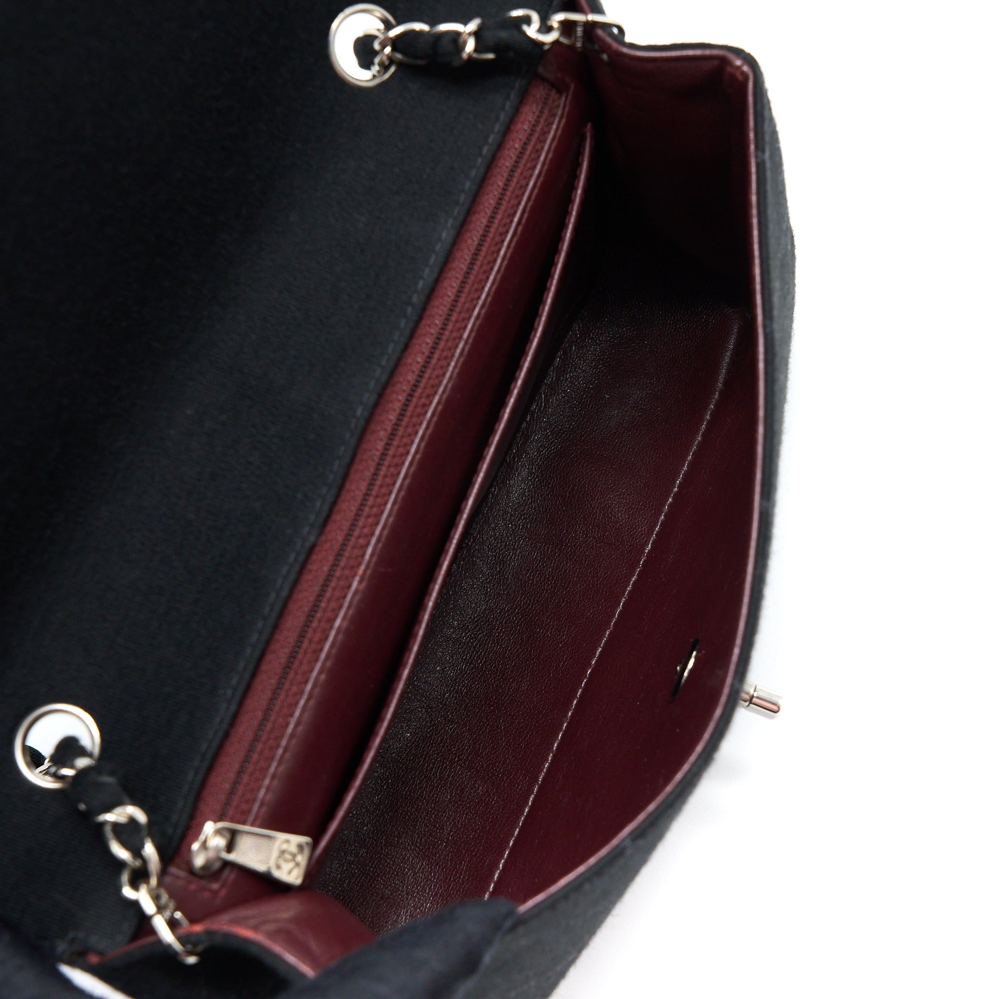 Chanel Vintage Medium Single Flap Bag Fabric Black