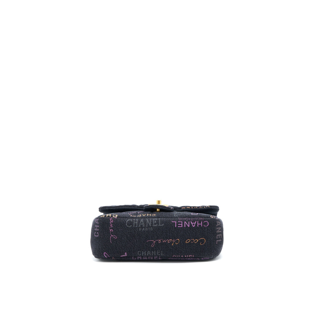 Chanel 22P Black Denim Flap Bag Brushed (Microchip)