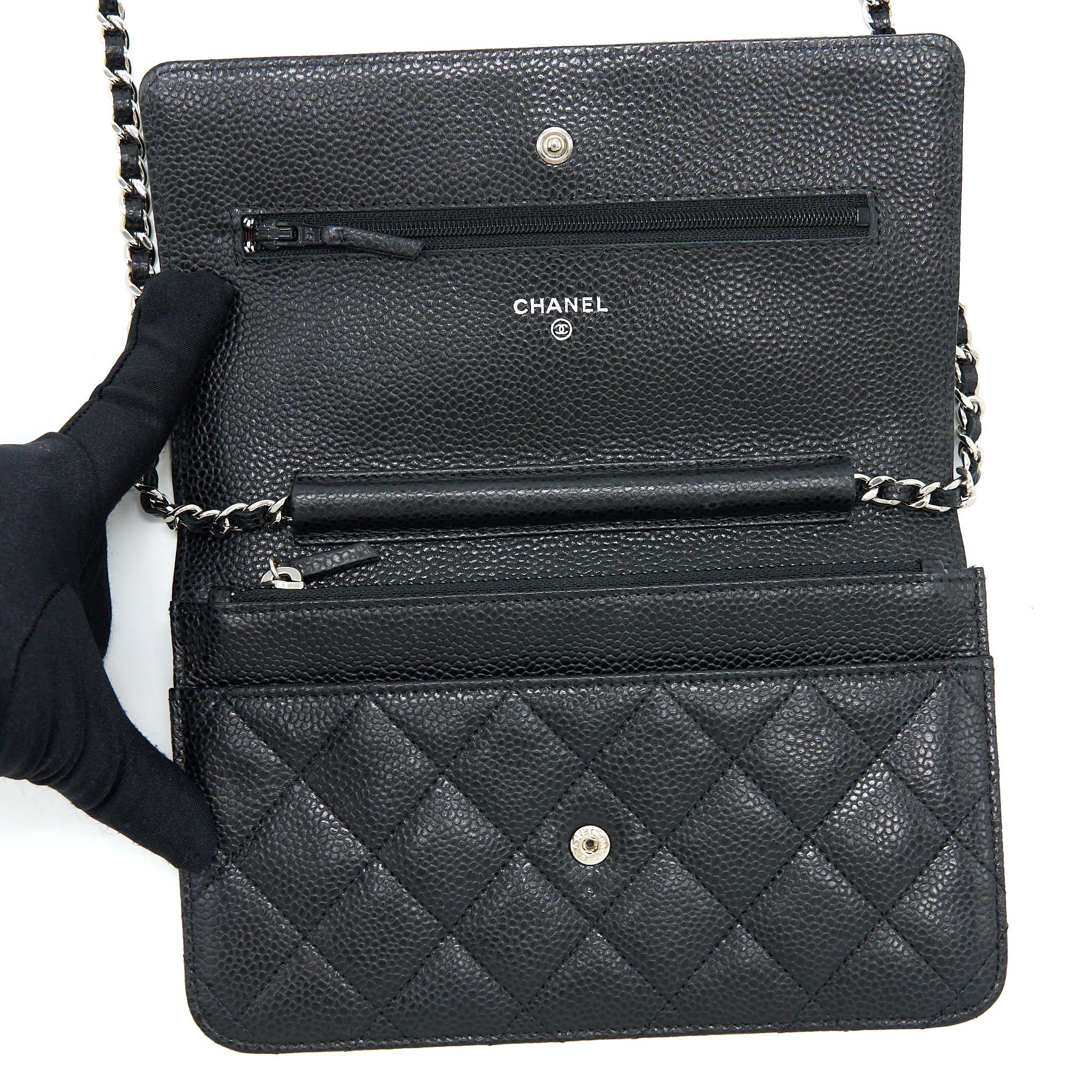 Chanel Classic Wallet on Chain Caviar Black