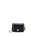 Chanel Pearl Crush Mini Square Flap Bag Lambskin Black Brushed  (Microchip)