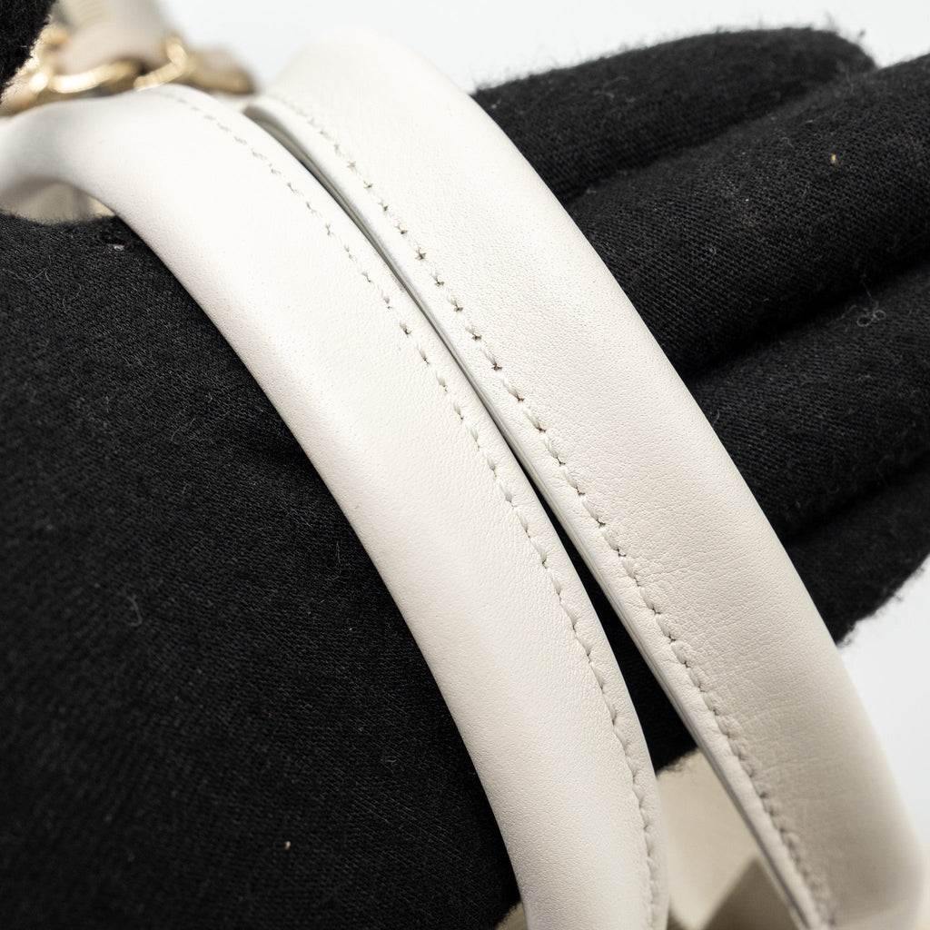 Chanel Deauville Bag Canvas/ Leather Beige/White  (microchip)