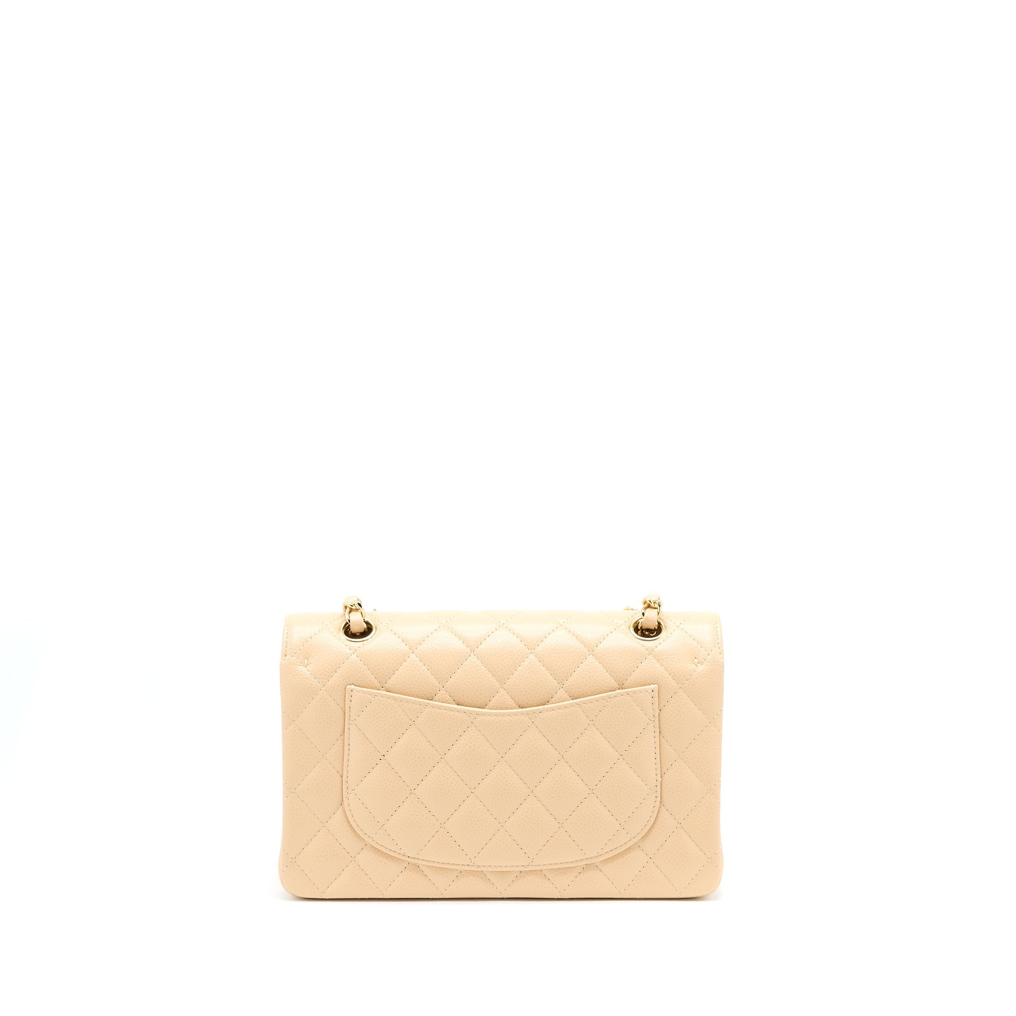 Chanel Small Classic Double Flap Bag Caviar Beige (Microchip)