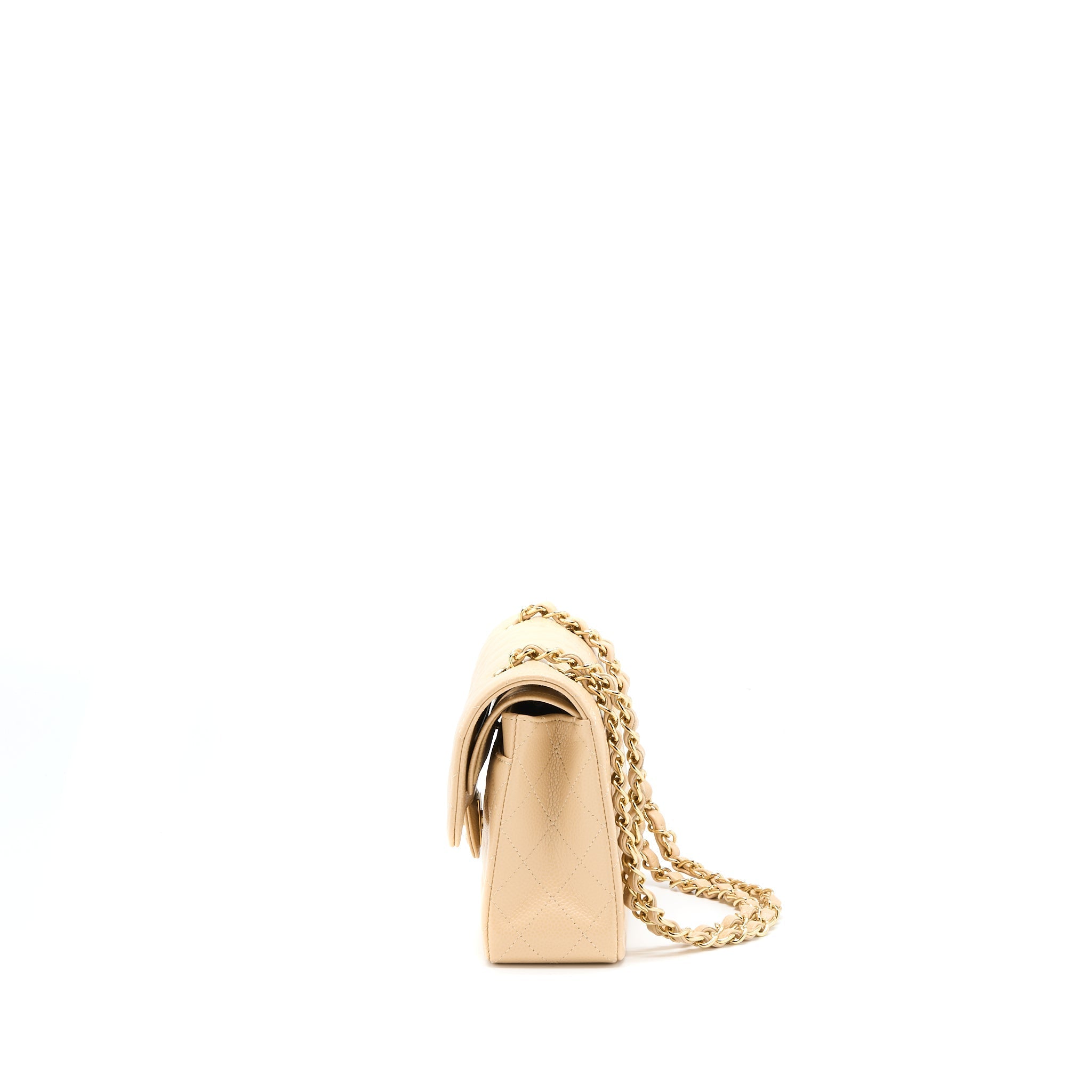Chanel Small Classic Double Flap Bag Caviar Beige (Microchip)
