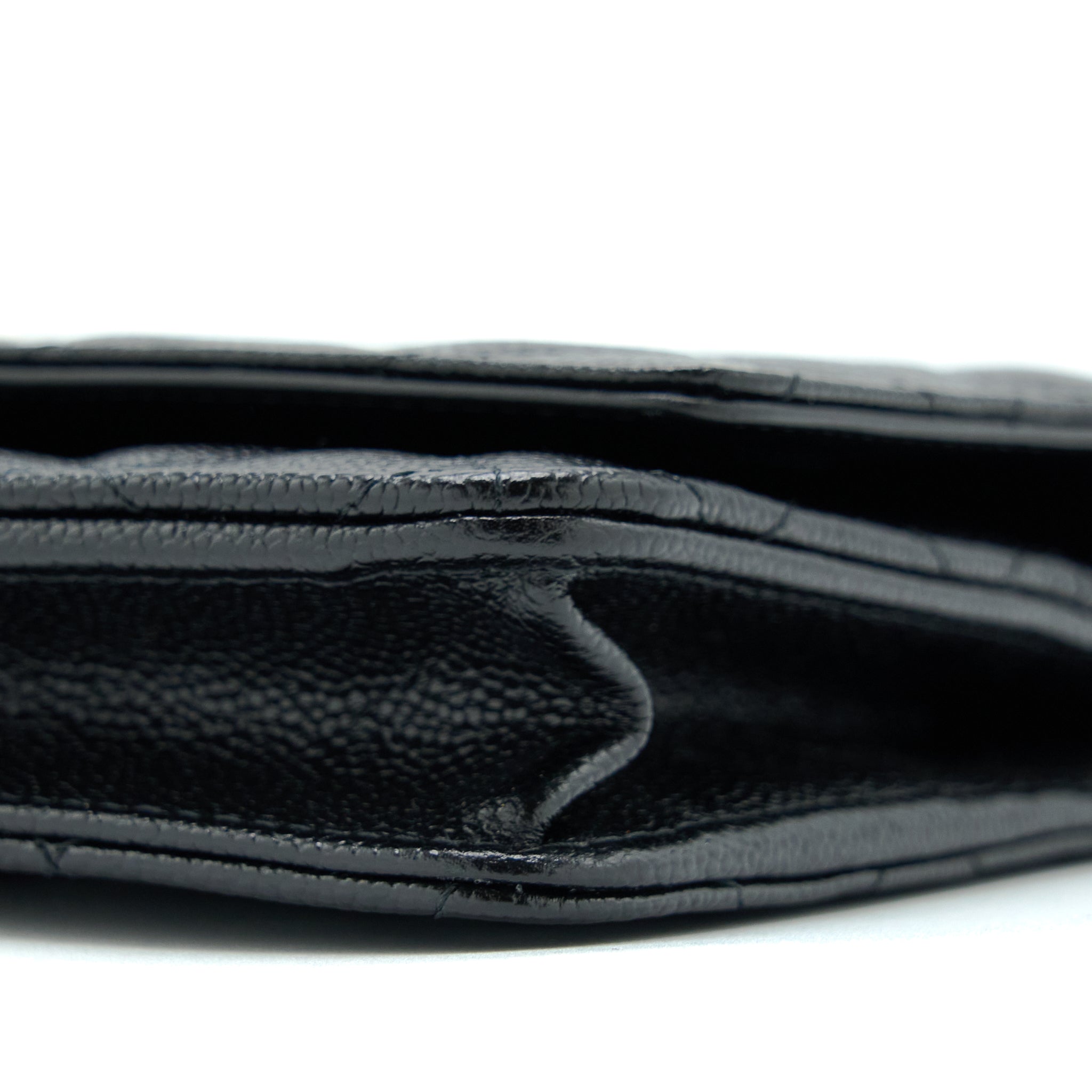 Chanel Letter Top Handle Wallet On Chain Caviar Black