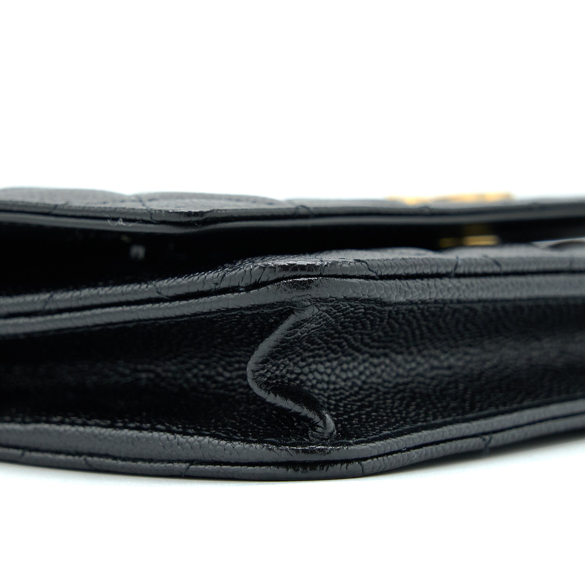 Chanel Letter Top Handle Wallet On Chain Caviar Black