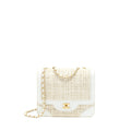 Chanel Vintage Flap Bag Tweed / Leather White