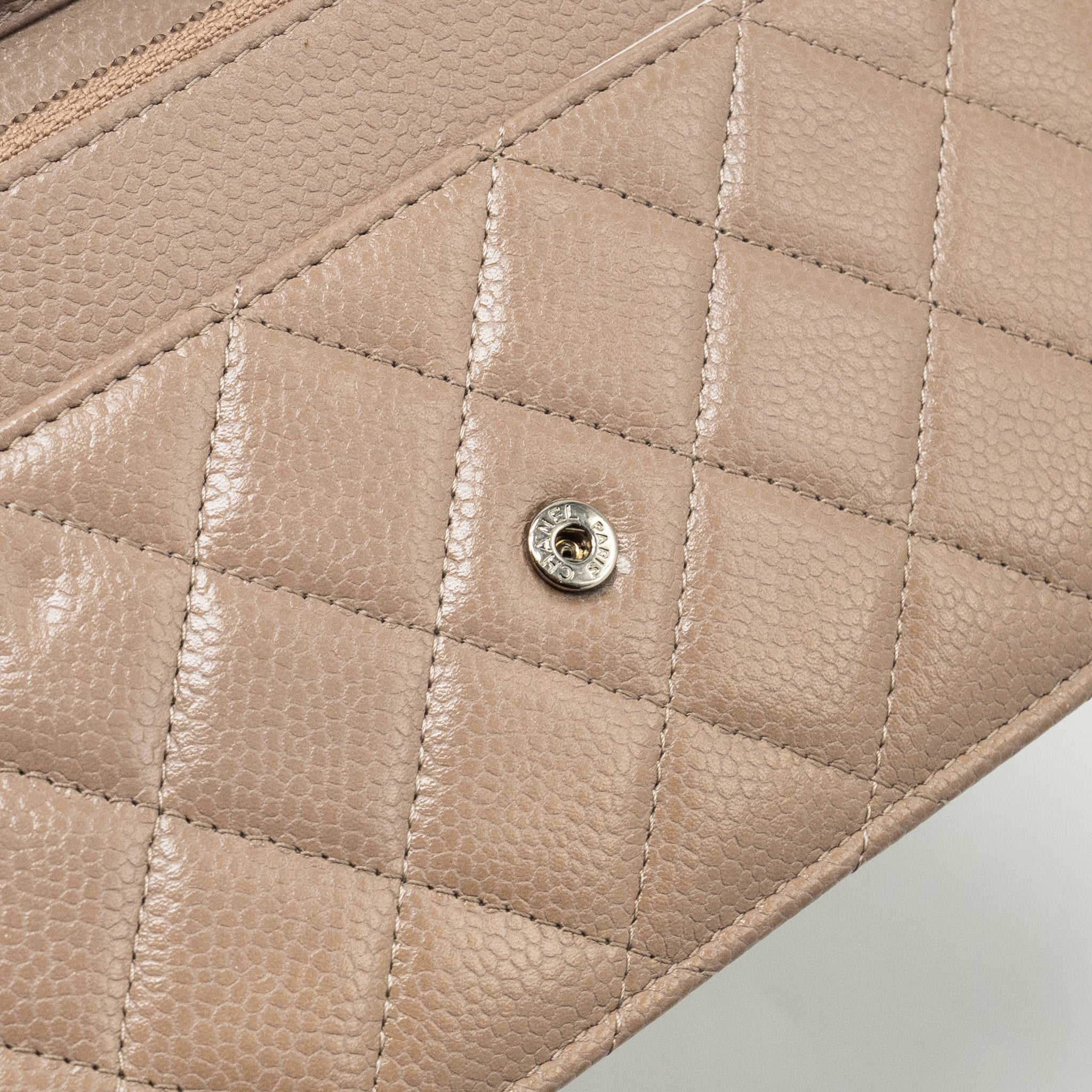 Chanel Classic Wallet on Chain caviar dark beige